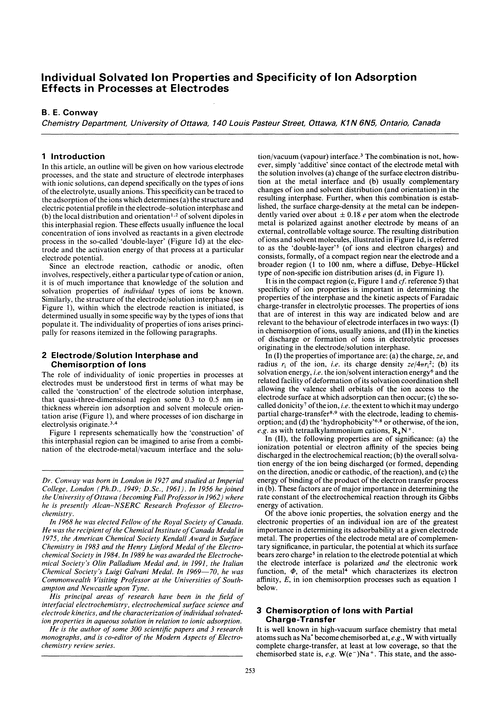 Individual solvated ion properties and specificity of ion adsorption effects in processes at electrodes