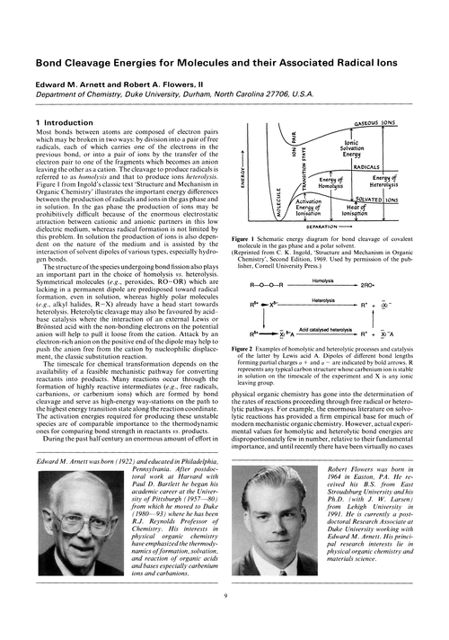 Bond cleavage energies for molecules and their associated radical ions