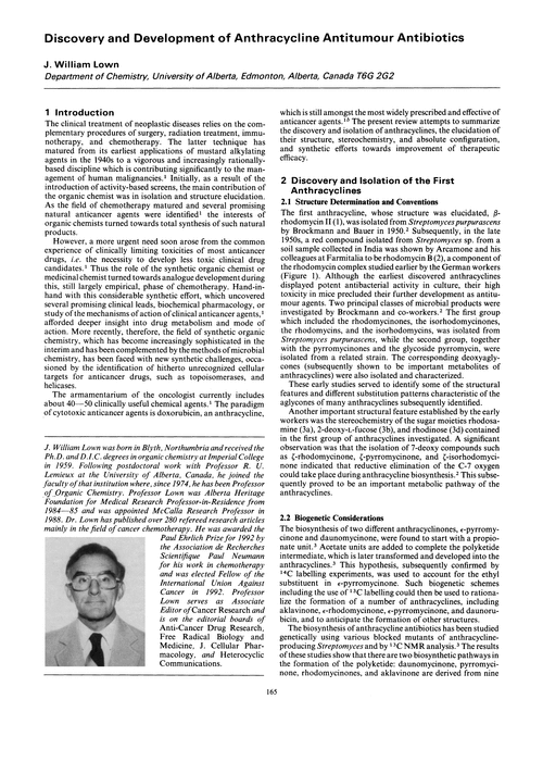 Discovery and development of anthracycline antitumour antibiotics