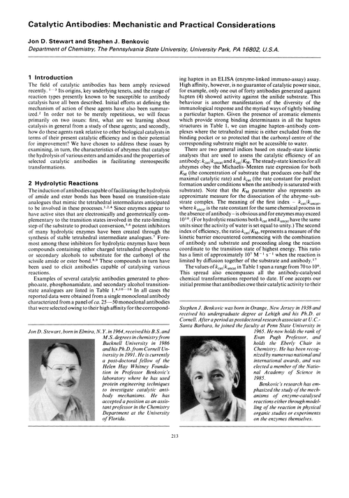 Catalytic antibodies: mechanistic and practical considerations