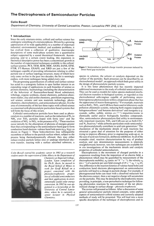 The electrophoresis of semiconductor particles