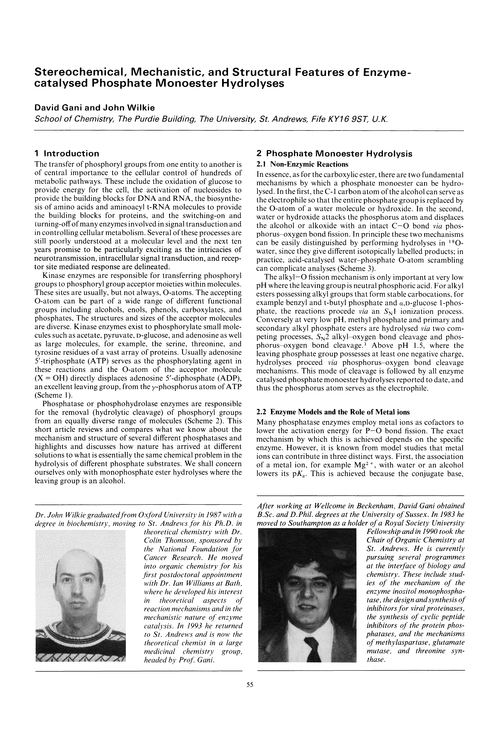 Stereochemical, mechanistic, and structural features of enzyme-catalysed phosphate monoester hydrolyses