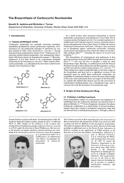 The biosynthesis of carbocyclic nucleosides