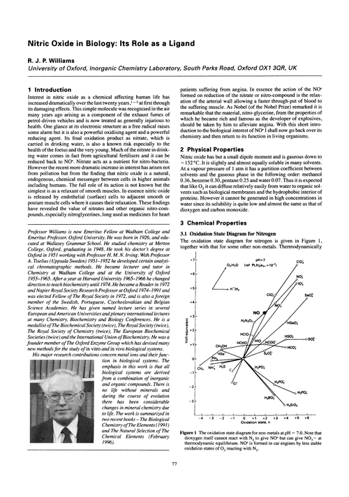 Nitric oxide in biology: its role as a ligand