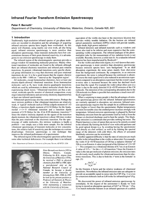 Infrared fourier transform emission spectroscopy