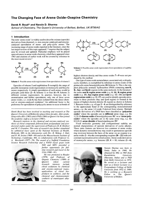 The changing face of arene oxide–oxepine chemistry