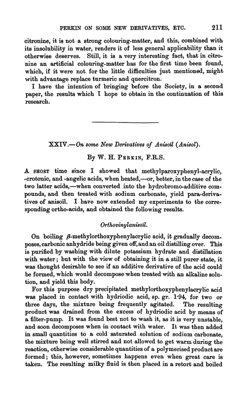 XXIV.—On some new derivatives of anisoïl (anisol)