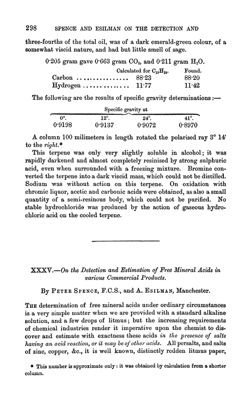 XXXV.—On the detection and estimation of free mineral acids in various commercial products