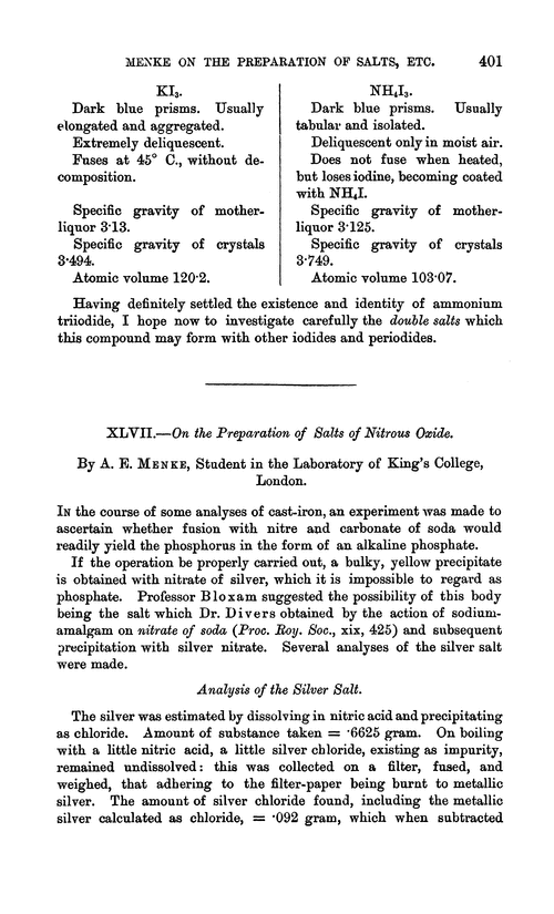 XLVII.—On the preparation of salts of nitrous oxide