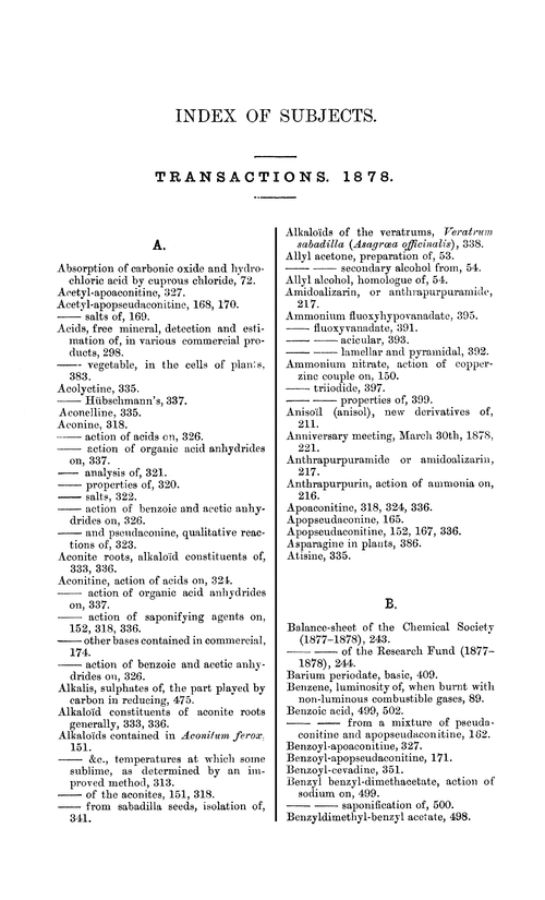 Index of subjects