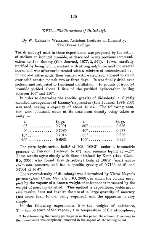XVII.—The derivatives of di-isobutyl