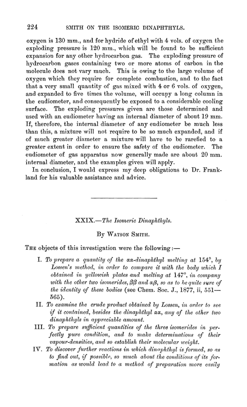 XXIX.—The isomeric dinaphthyls