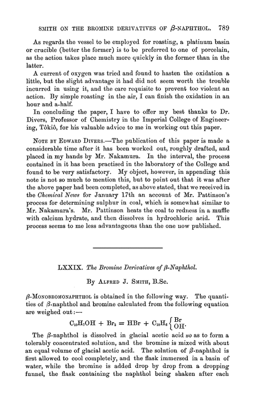 LXXIX. The bromine derivatives of β-naphthol