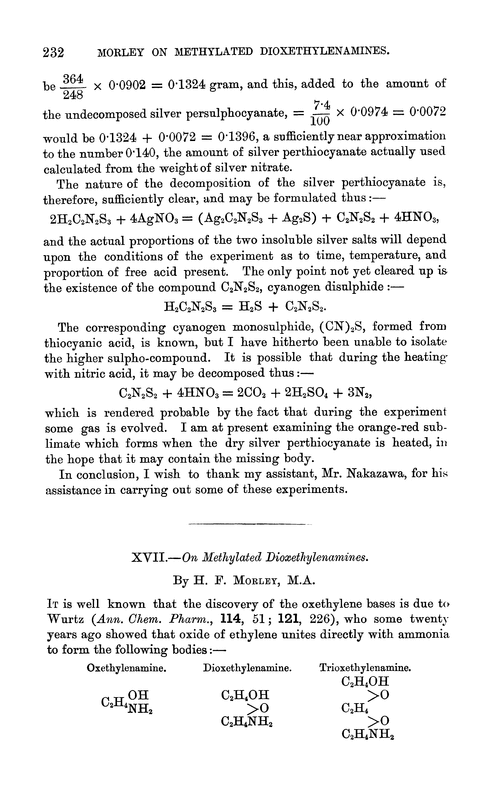 XVII.—On methylate dioxethylenamines