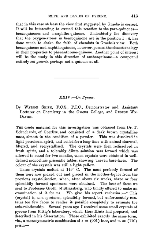 XXIV.—On pyrene