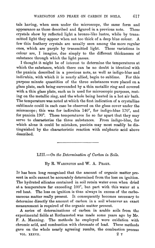 LIII.—On the determination of carbon in soils