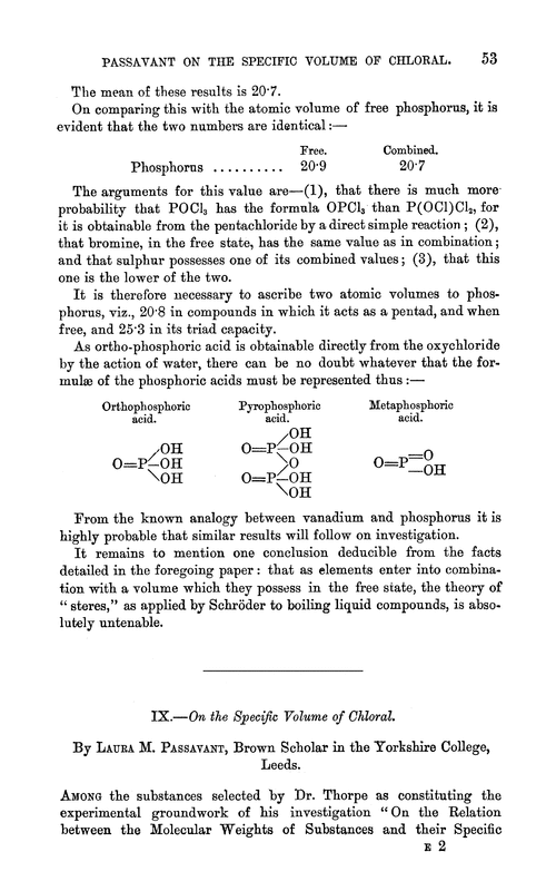 IX.—On the specific volume of chloral