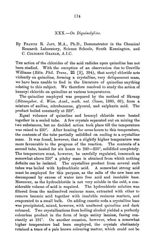 XXX.—On diquinolyline