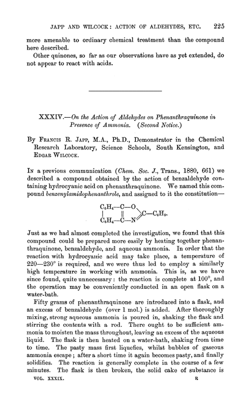 XXXIV.—On the action of aldehydes on phenanthraquinone in presence of ammonia. (Second notice.)