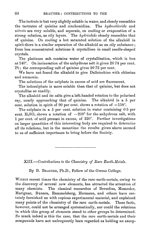 XIII.—Contributions to the chemistry of rare earth-metals