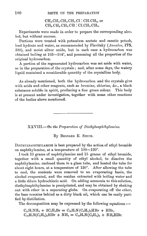 XXVIII.—On the preparation of diethylnaphthylamine