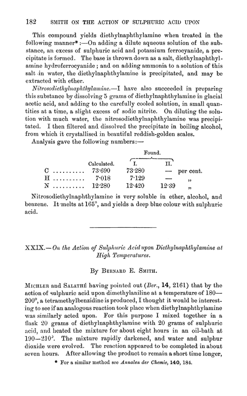 XXIX.—On the action of sulphuric acid upon diethylnaphthylamine at high temperatures