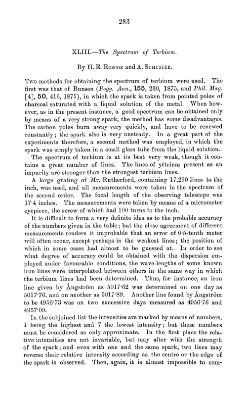 XLIII.—The spectrum of terbium