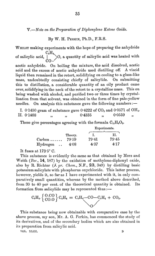 V.—Note on the preparation of diphenylene ketone oxide