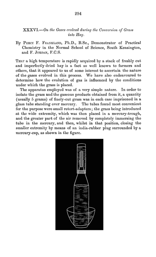 XXXVI.—On the gases evolved during the conversion of grass into hay