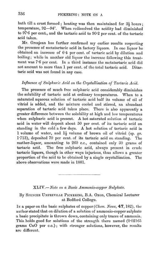 XLIV.—Note on a basic ammonio-copper sulphate