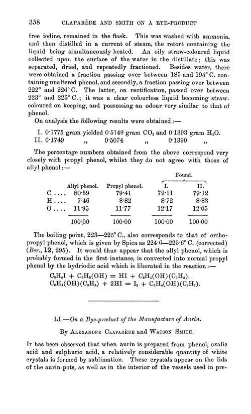 LI.—On a bye-product of the manufacture of aurin