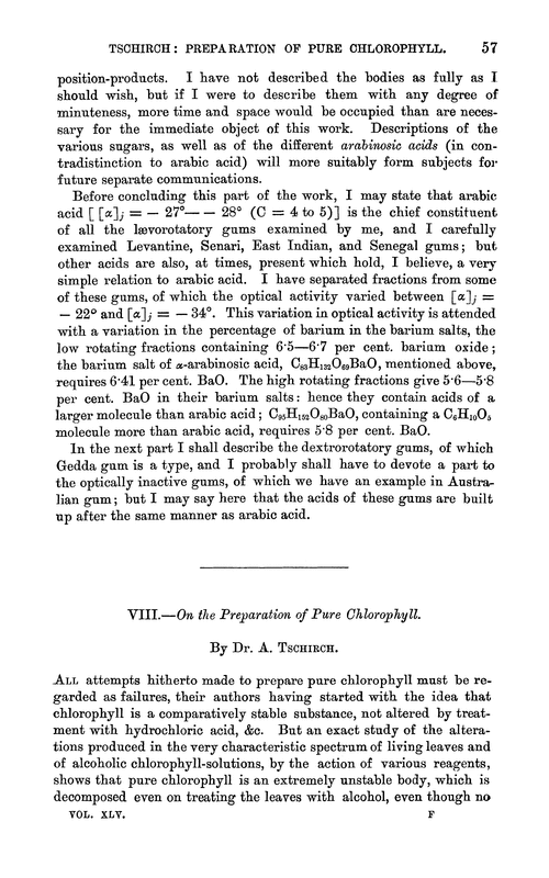 VIII.—On the preparation of pure chlorophyll