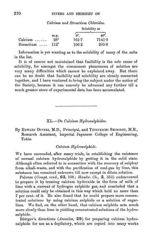 XL.—On calcium hydrosulphides