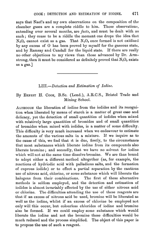 LIII.—Detection and estimation of iodine
