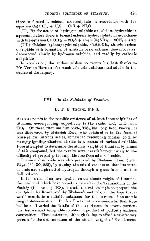 LVI.—On the sulphides of titanium