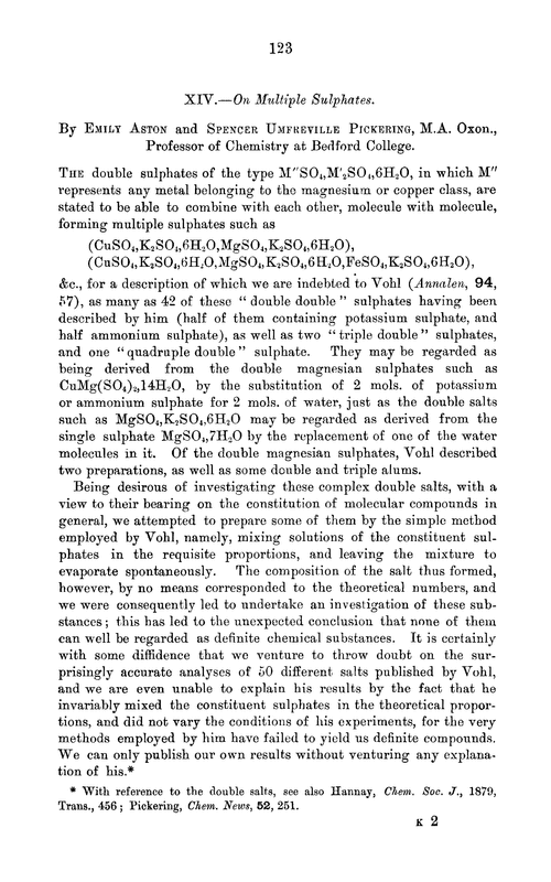 XIV.—On multiple sulphates