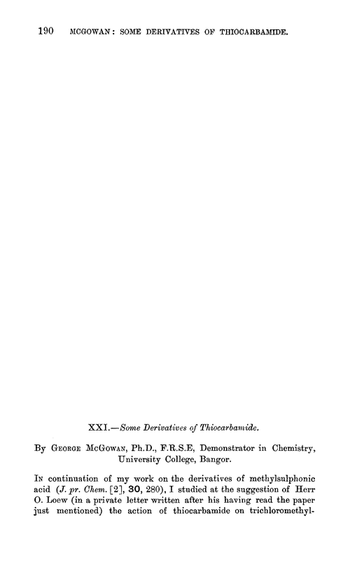 XXI.—Some derivatives of thiocarbamide