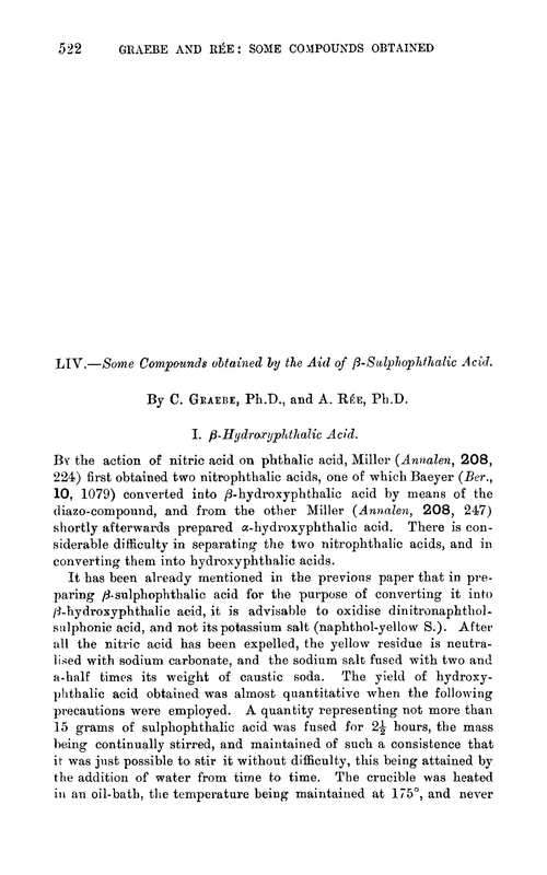 LIV.—Some compounds obtained by the aid of β-sulphophthalic acid