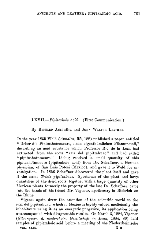 LXVII.—Pipitzahoic acid. (First communication.)
