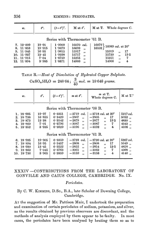 XXXIV—Contributions from the Laboratory of Gonville and Caius College, Cambridge. No. IX. Periodates