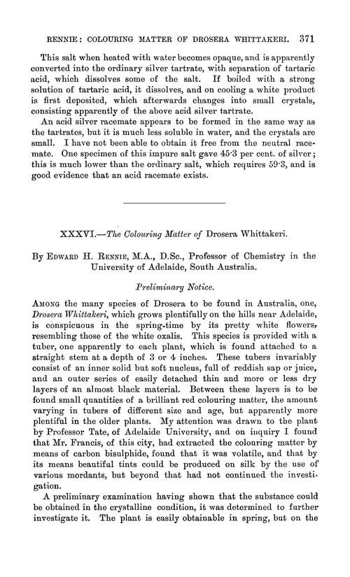 XXXVI.—The colouring matter of Drosera Whittakeri