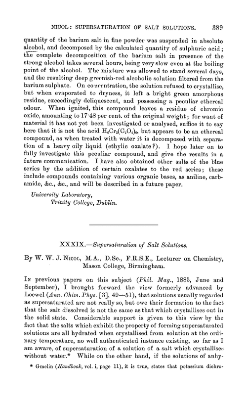 XXXIX.—Supersaturation of salt solutions
