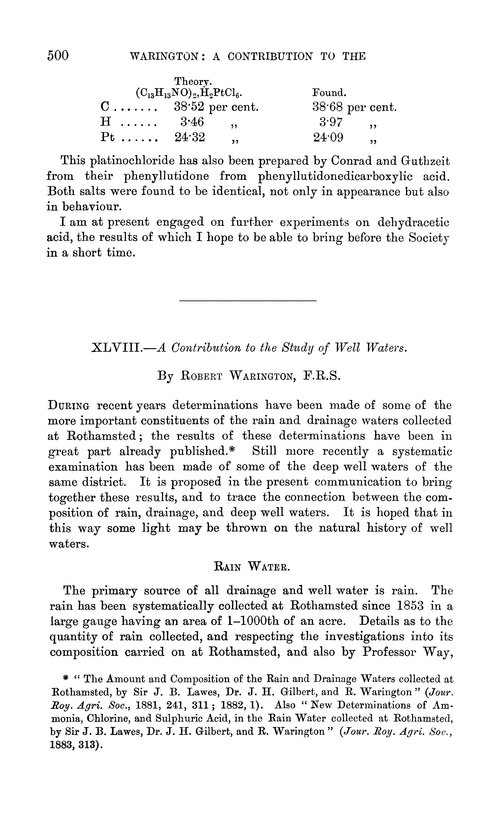 XLVIII.—A contribution to the study of well waters