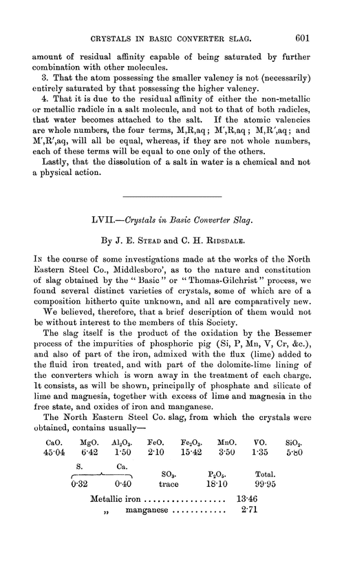 LVII.—Crystals in basic converter slag