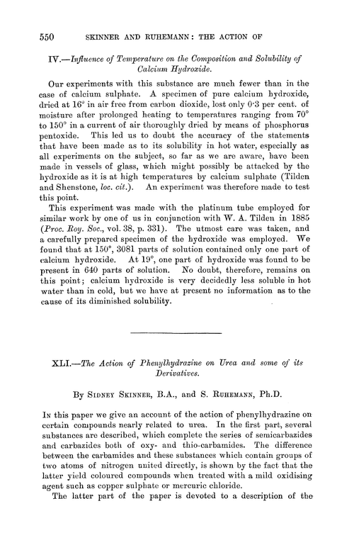 XLI.—The action of phenylhydrazine on urea and some of its derivatives