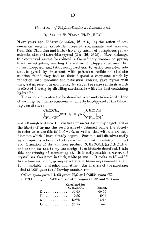 II.—Action of ethylenediamine on succinic acid