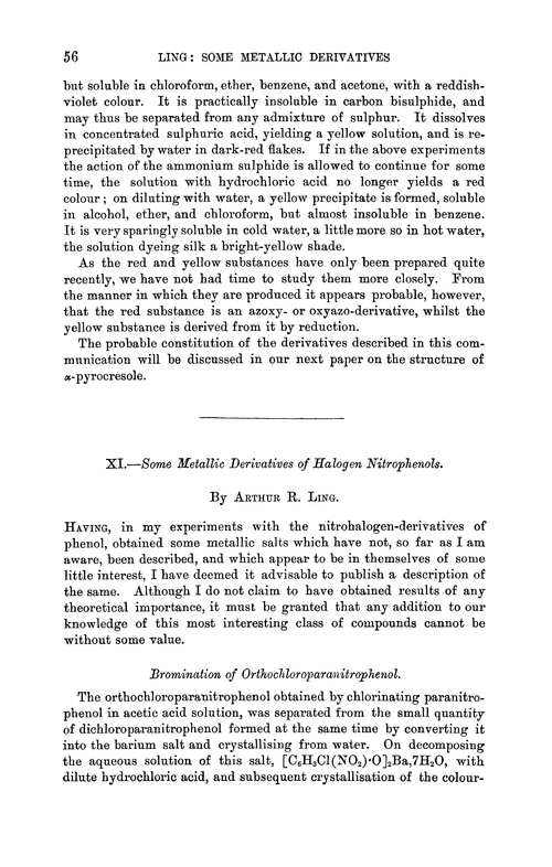 XI.—Some metallic derivatives of halogen nitrophenols