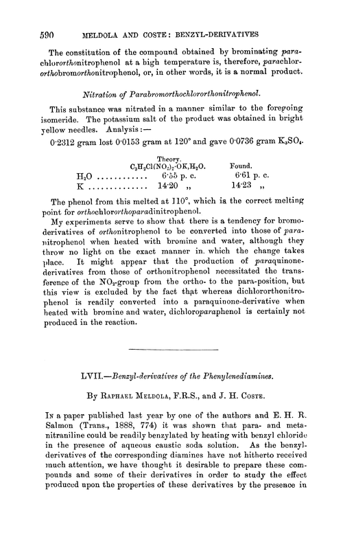 LVII.—Benzyl-derivatives of the phenylenediamines