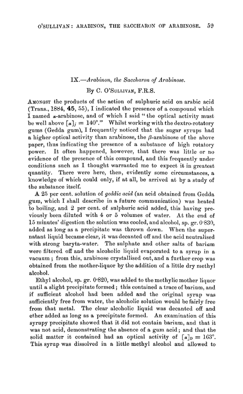 IX.—Arabinon, the saccharon of arabinose