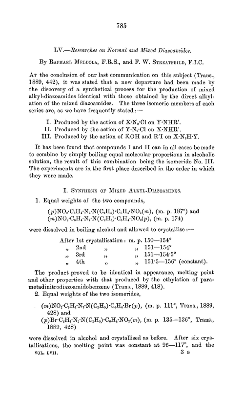 LV.—Researches on normal and mixed diazoamides